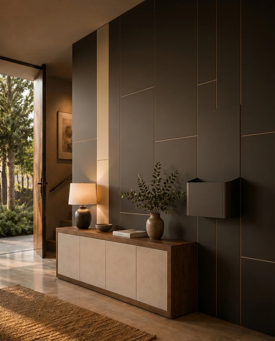 Parete IconicWall con modulo contenitore magnetico integrato e riposizionabile