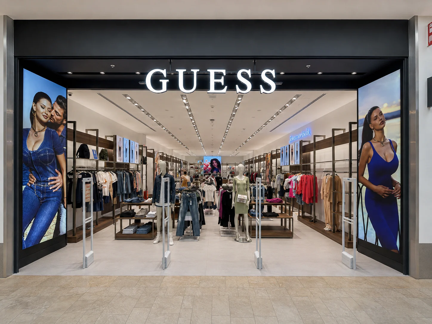Vetrina del negozio Guess a Tournai rinnovata da Iconic Original con Finiture 3M DI-NOC