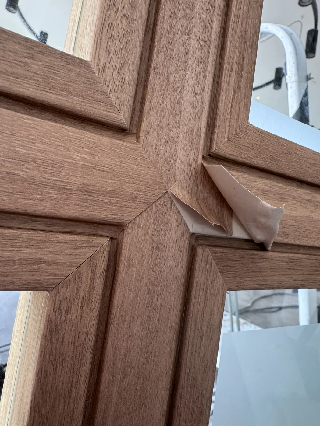 Applying the cladding on the door profiles