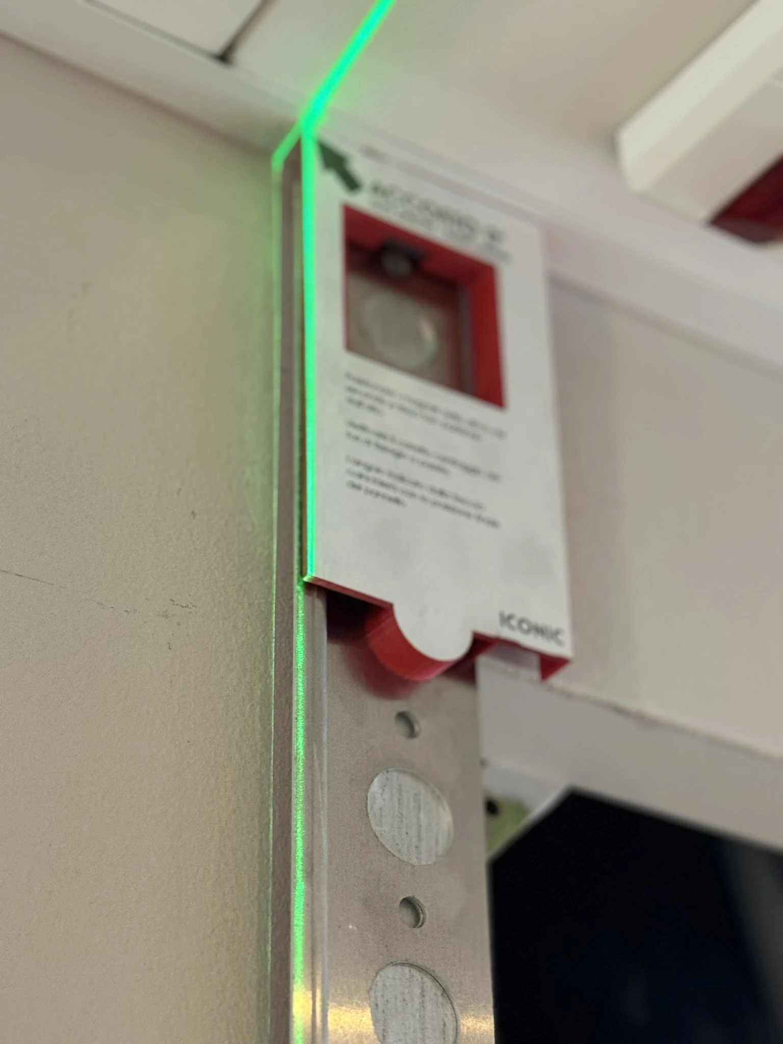 Template and laser for aligning the panels